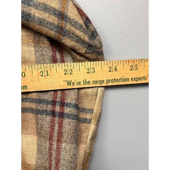 Philip Scott Inc Vintage shirt mens Medium Tan Button front Wool Plaid Pockets - Picture 8 of 9